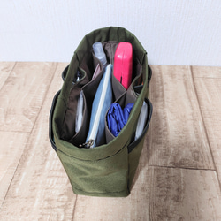 コーデュラナイロン・超便利バッグインバッグ｜撥水・自立・収納力抜群（カーキグリーン） 5枚目の画像