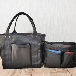 コーデュラナイロン・超便利バッグインバッグ｜撥水・自立・収納力抜群（カーキグリーン） 8枚目の画像