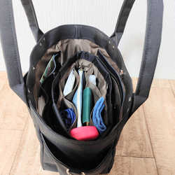 コーデュラナイロン・超便利バッグインバッグ｜撥水・自立・収納力抜群（カーキグリーン） 7枚目の画像