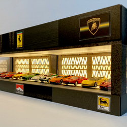 1/43展示14台可・WH梨地・2層式ディスプレーBOX / LED20灯 