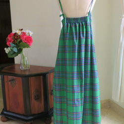 【インドネシア/サロン】インドネシアのグリーン・キャミソールワンピース・シンガポールから送料無料 4枚目の画像