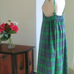 【インドネシア/サロン】インドネシアのグリーン・キャミソールワンピース・シンガポールから送料無料 6枚目の画像