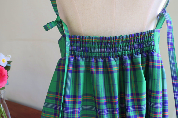 【インドネシア/サロン】インドネシアのグリーン・キャミソールワンピース・シンガポールから送料無料 5枚目の画像