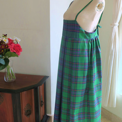 【インドネシア/サロン】インドネシアのグリーン・キャミソールワンピース・シンガポールから送料無料 7枚目の画像