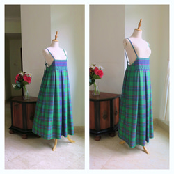 【インドネシア/サロン】インドネシアのグリーン・キャミソールワンピース・シンガポールから送料無料 12枚目の画像