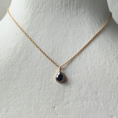 漆黒の世界』black diamond＊K18 top ペンダントトップ Roro