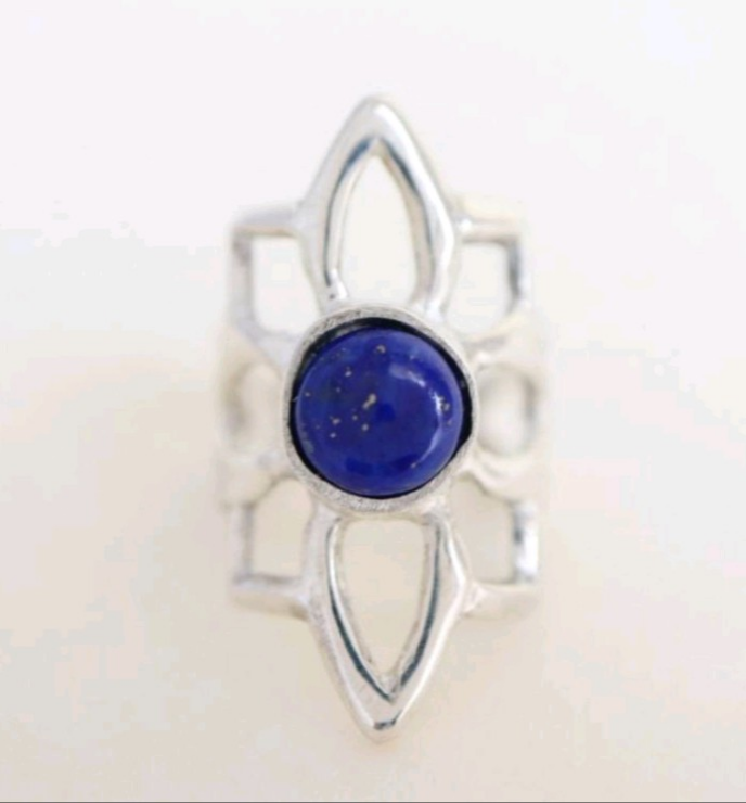 【再販】【受注製作】華のイヤーカフ(片耳)/silver925/天然石(ラピスラズリ)/