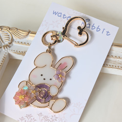 桜満開！シマエナガキーホルダー(リング)【桜ハンドメイド2024