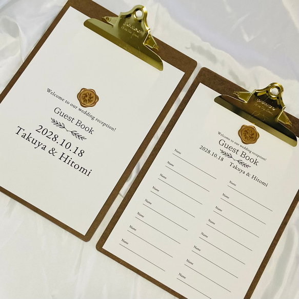 NEW☆】心に残る芳名帳 【リーフエンボス】ゲストブック 結婚式 受付 