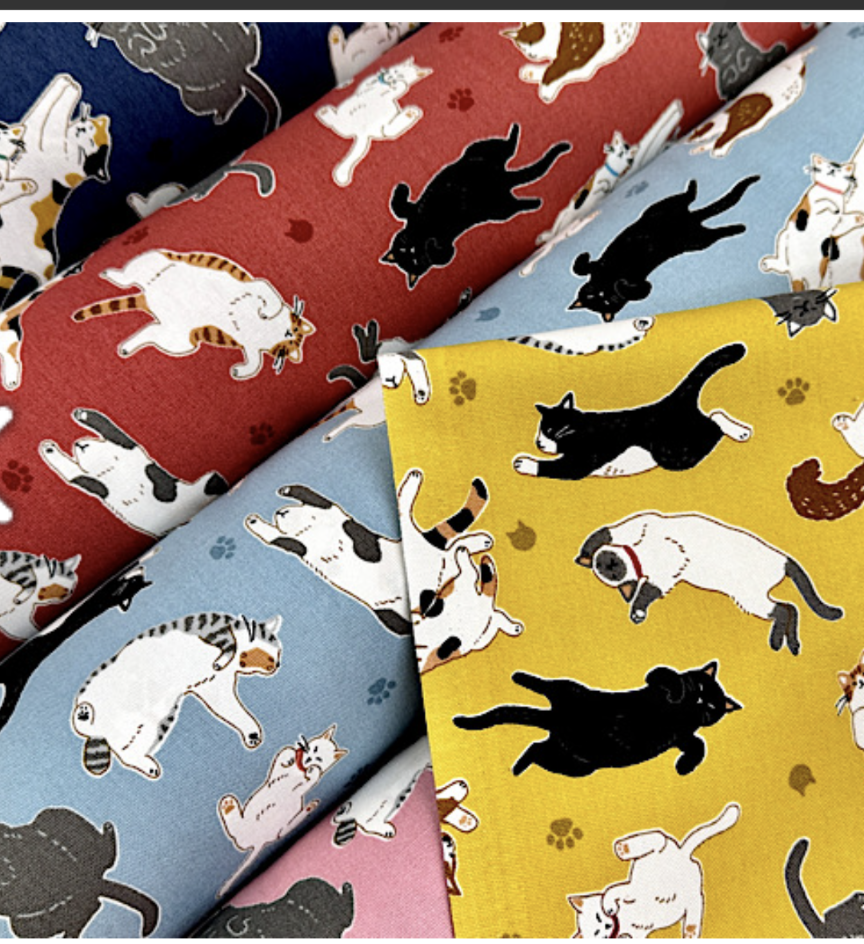 ねころびにゃんこ柄【オーダー生地見本】