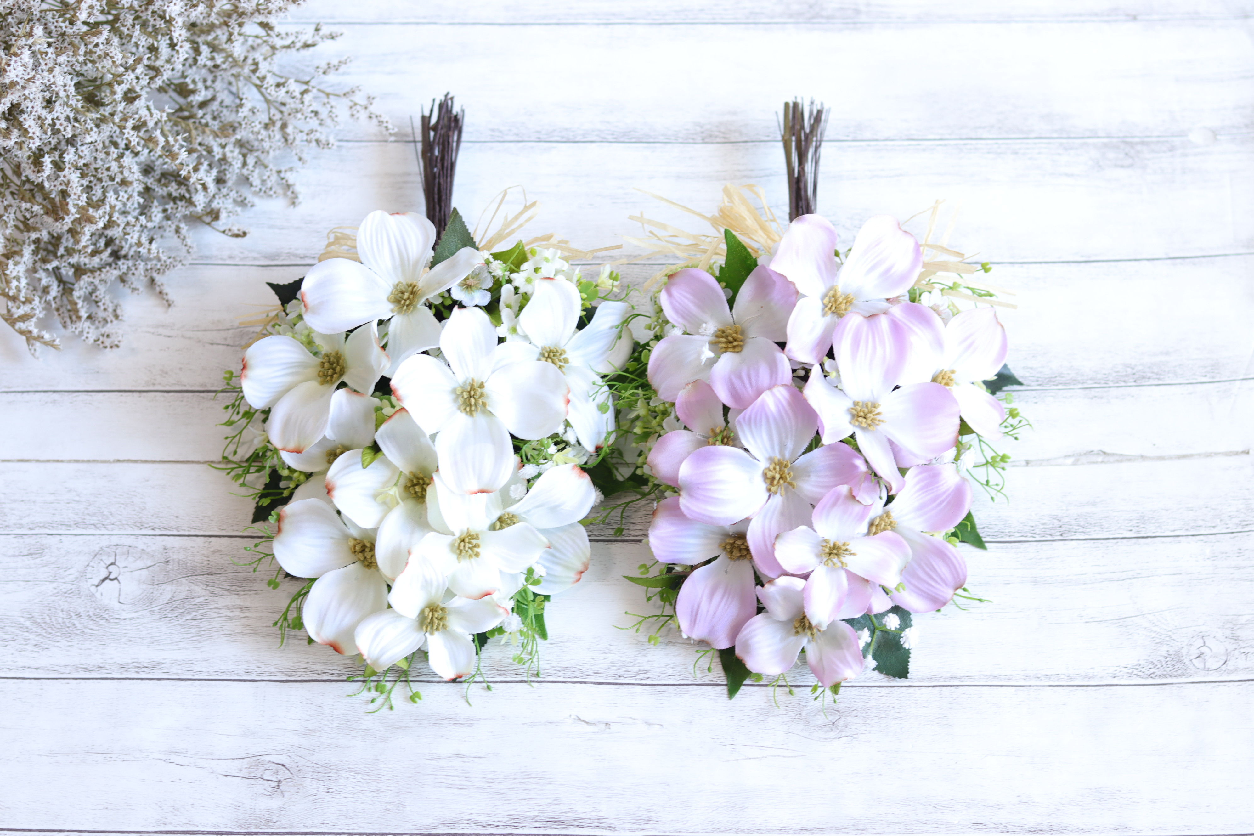 【選べる１点】ホワイトorピンクのハナミズキスワッグ＊アーティフィシャルフラワー(造花)＊新築・引っ越し・模様替え・供養