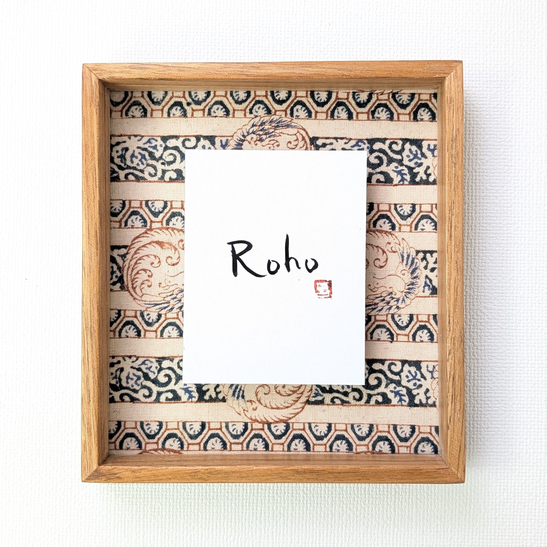 天然木　無垢　クルミ材　ミニ～寸松庵色紙サイズ　ボックス型額縁　アクリル板なし