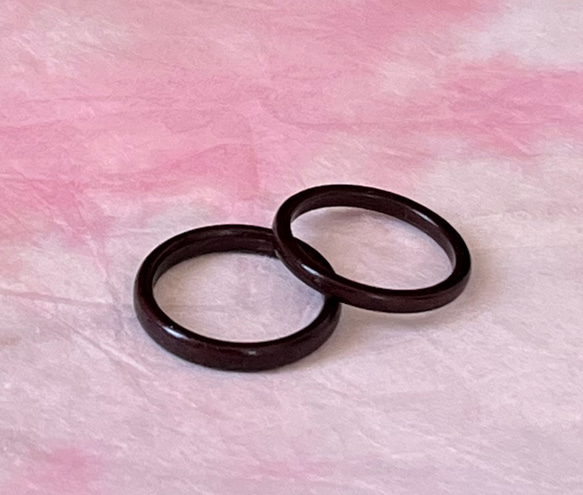 ＜2.0㎜・3.0㎜＞ ローズウッドの木の指輪（曲木式） 1枚目の画像