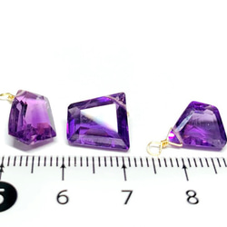 【天然石チャーム】アメジスト　14kgf/シルバー925　1個　ハンドメイド素材 5枚目の画像