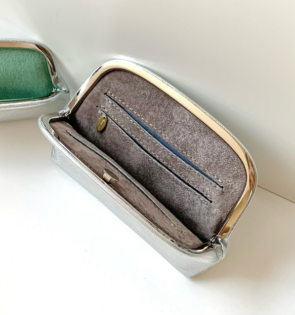 コンパクトウォレット《押し口財布 Lサイズ》　シルバー ★new color★ 2枚目の画像