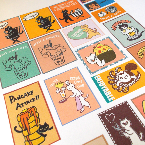 猫の四角いちょこっとシール 2枚目の画像