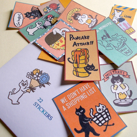 猫の四角いちょこっとシール 6枚目の画像