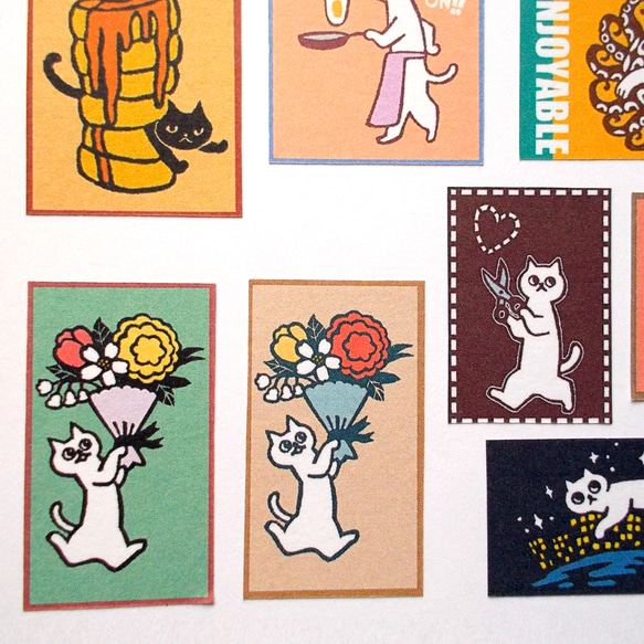 猫の四角いちょこっとシール 5枚目の画像