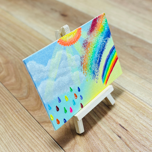 ワオキツネザル アクリル絵の具 キャンバス オリジナル ワオキツネザル