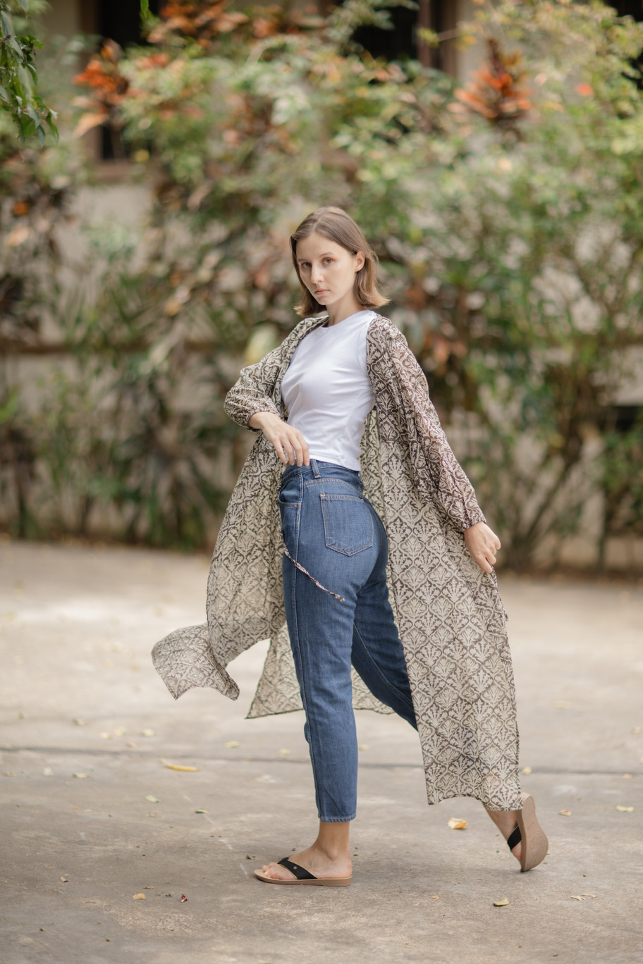 草木染カシュクールワンピース（羽織）