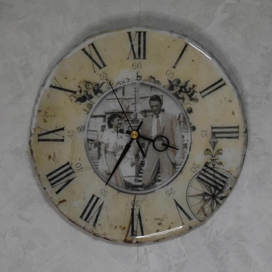 ブロカント風掛け時計　ローマの休日