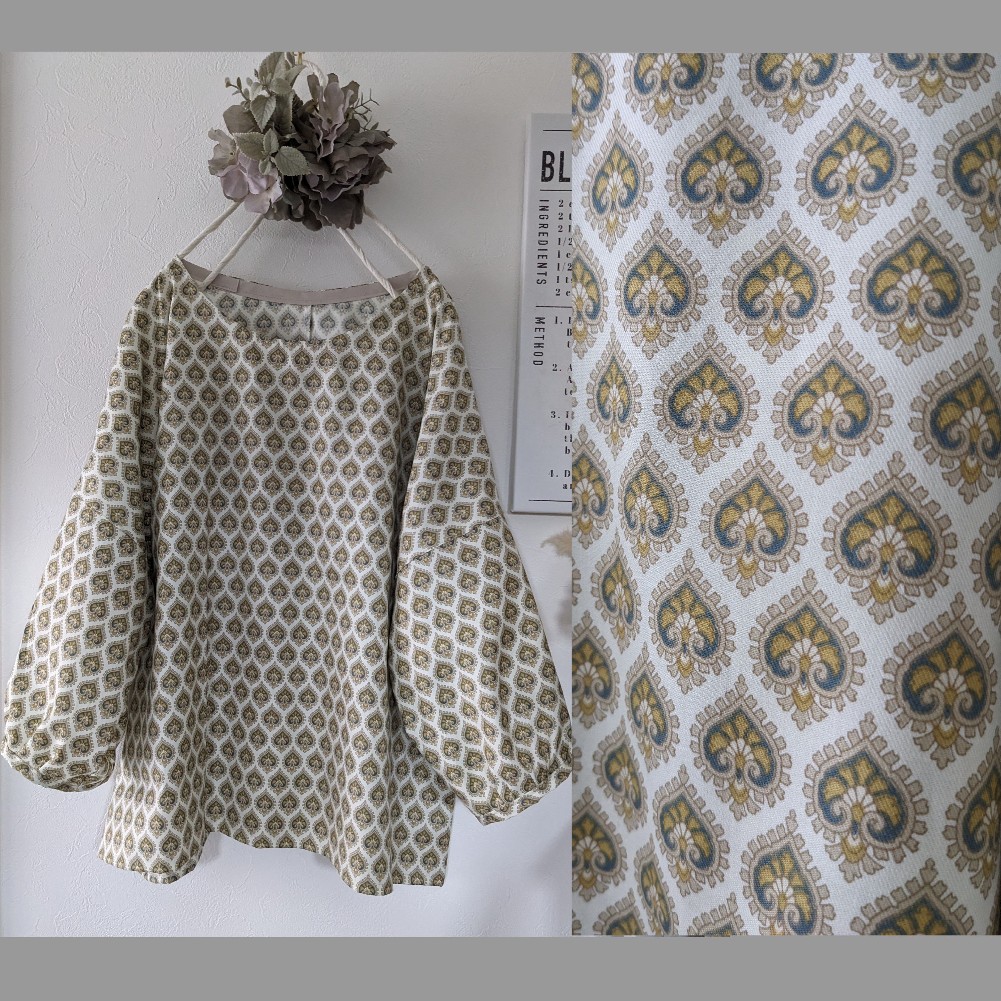 ♥イエロープロヴァンス風 パフ袖ブラウス♥フレンチ北欧♥