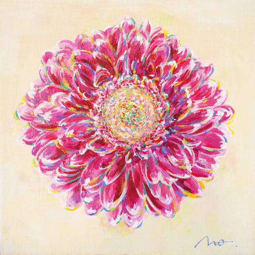 ◤◉一点物再販不可｜⑥【母の日】ピンク ガーベラ 花 アート 絵画