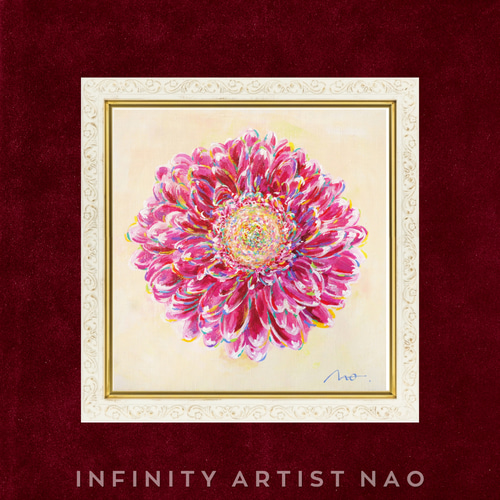 ピンク　ピンクのお花 壁掛けアート 絵画 花の絵 フラワーアート ◤◉一点物再販不可｜⑥【母の日】ピンク ガーベラ 花 アート 絵画