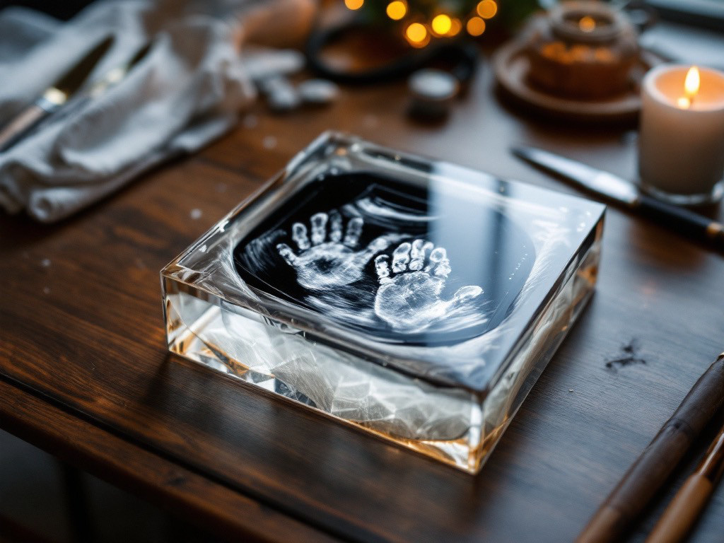 ✶メモリアルレジン『赤ちゃんの誕生や成長を記念に残す』 手形、足形、エコー画像✶メモリアルベビー✶