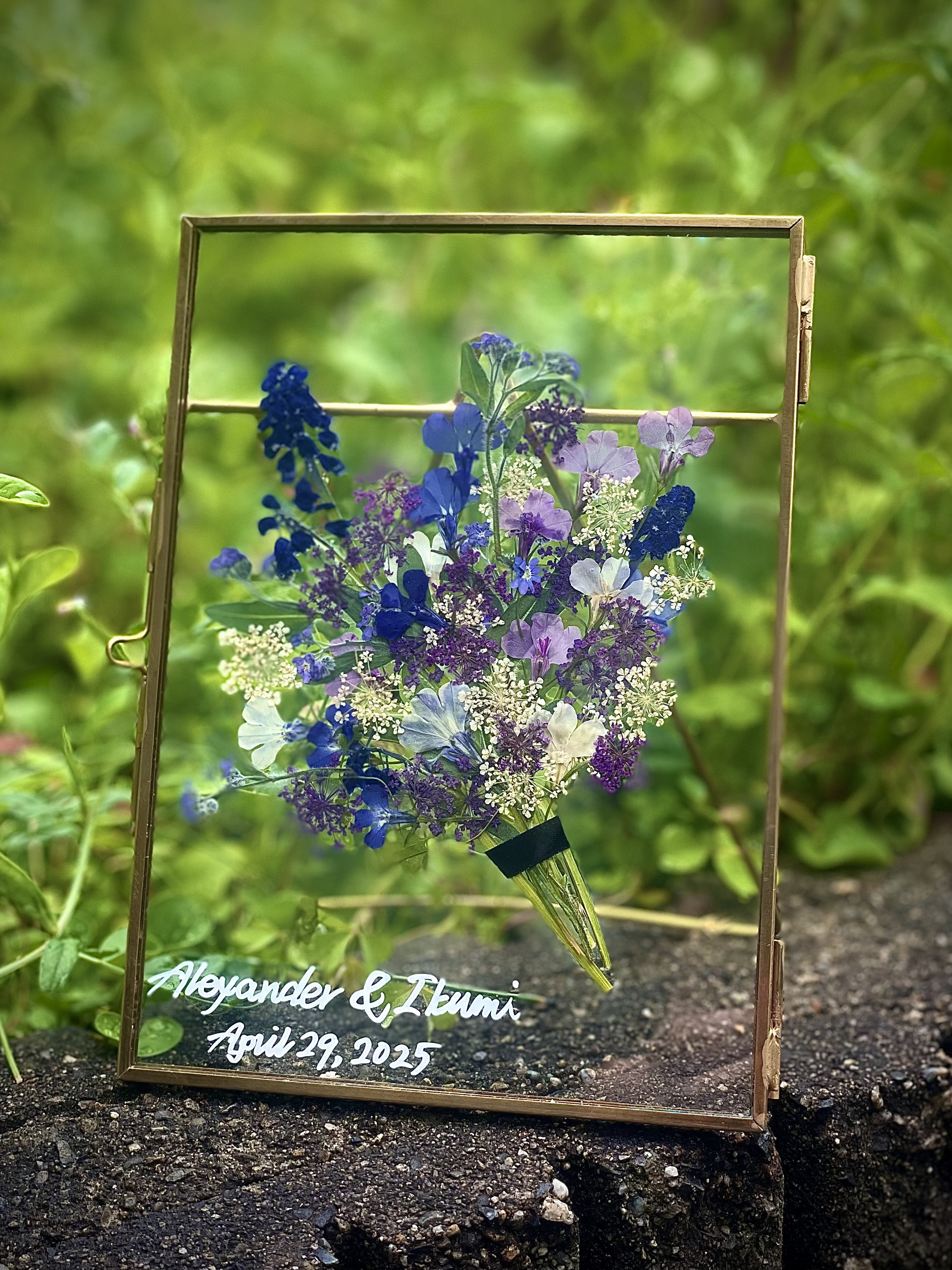 【両親記念品】押し花⌘ガラスフレーム　ブーケイメージ