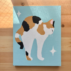 キャンバス　アクリル絵の具　宇宙ねこちゃん No.001 宇宙猫 絵画 Nakamurart 通販 15493791｜Creema(クリーマ)