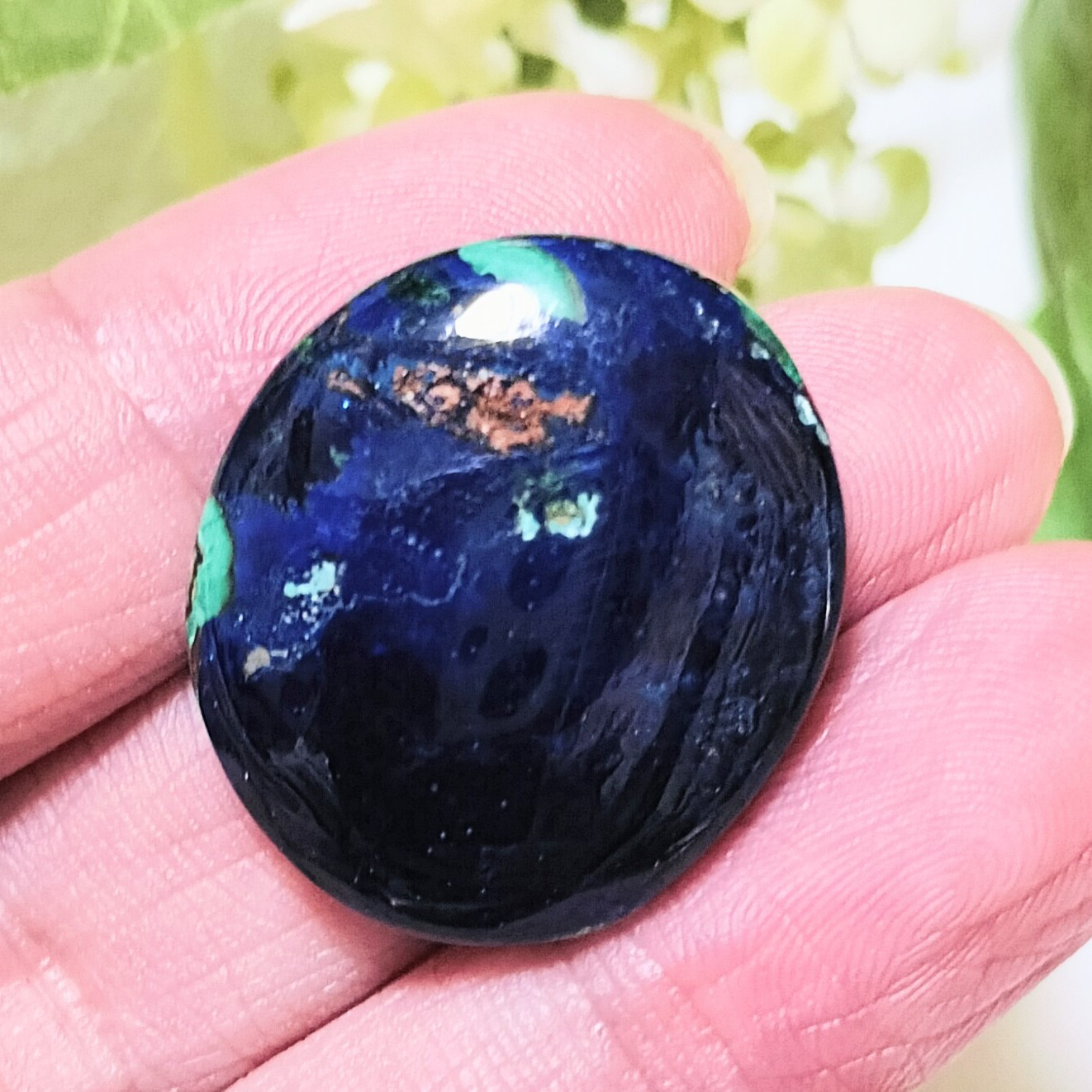 高品質アズライトルース　約25×22×6mm 6g