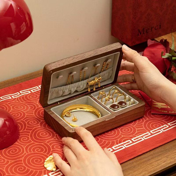 実木製ジュエリーボックス  母の日ギフト  結婚祝い 6枚目の画像