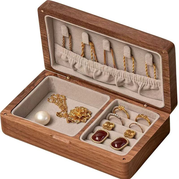 実木製ジュエリーボックス  母の日ギフト  結婚祝い 1枚目の画像