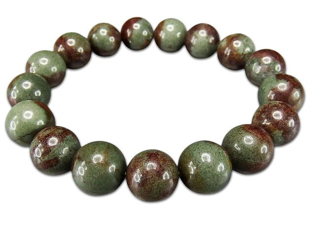 一点物逸品天然石満タン赤緑ガーデンクォーツブレスレット約12mm事業運
