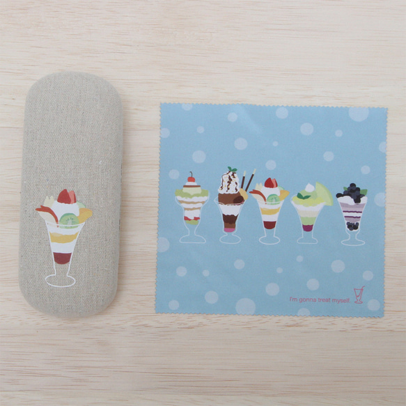 【New】パフェのメガネセット〈メガネケース＆クリーナークロス〉 3枚目の画像