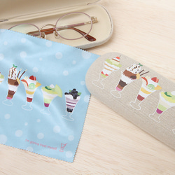 【New】パフェのメガネセット〈メガネケース＆クリーナークロス〉 2枚目の画像