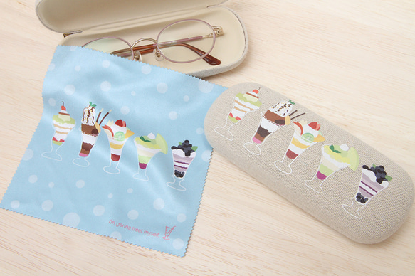 【New】パフェのメガネセット〈メガネケース＆クリーナークロス〉 2枚目の画像