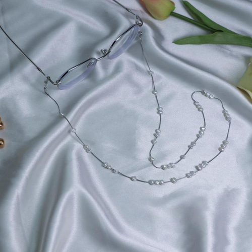 淡水パールのメガネチェーン 真珠 ホルダー マスクホルダー マスク