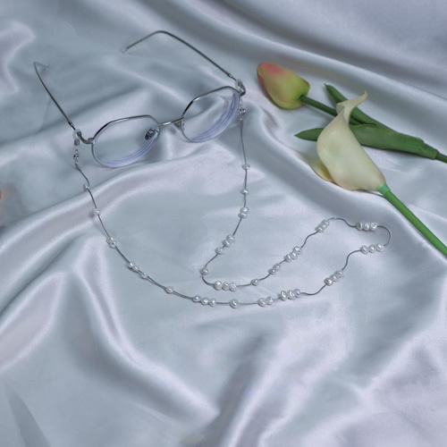 淡水パールのメガネチェーン 真珠 ホルダー マスクホルダー マスク