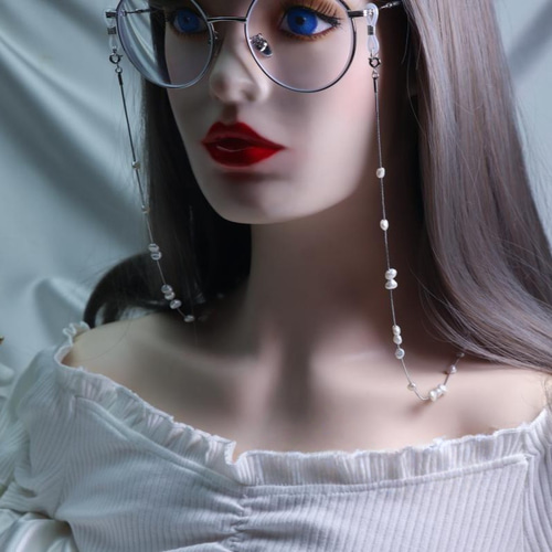 淡水パールのメガネチェーン 真珠 ホルダー マスクホルダー マスク