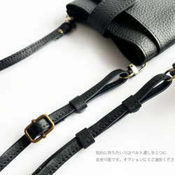 ★期間限定700円オフ★ ライトグレージュの馬革スマホポシェット　防水レザー　軽くて柔らか馬革使用 8枚目の画像