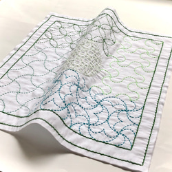 刺し子ふきん10枚組 刺し子の花ふきん2枚組【重ね桝つなぎ 青・赤】 その他キッチン小物 i
