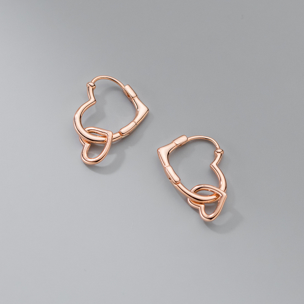 シルバー925 　 2way ハート　フープフープピアス　つけっぱなし　金属アレルギー対応　セカンドピアス 重ねつけ