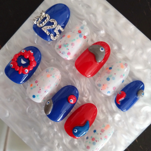 なおや様 サイズオーダー 万博ネイル ミャクミャク ミャクミャクネイル