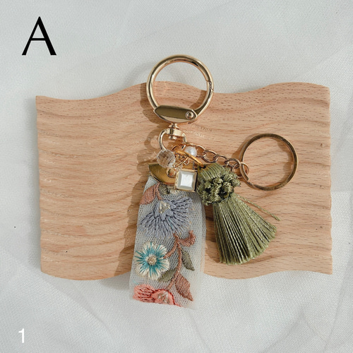 ⑅インド刺繍リボン⑅キーホルダー キーホルダー hanyuka handmade