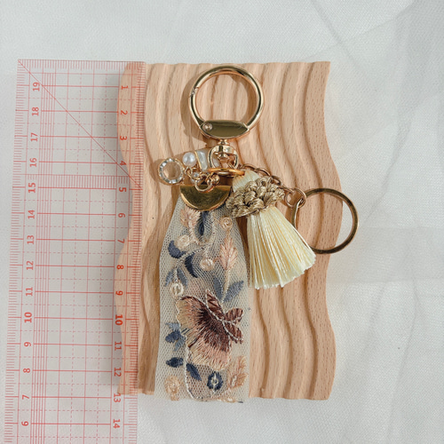 ⑅インド刺繍リボン⑅キーホルダー キーホルダー hanyuka handmade