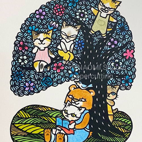 切り絵 午後の時間 切り絵 松風直美 通販 19285076｜Creema(クリーマ