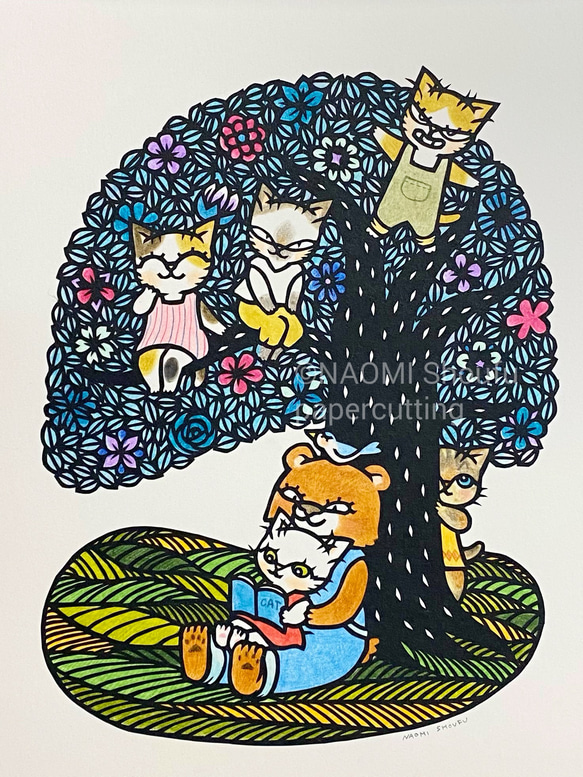 切り絵 午後の時間 切り絵 松風直美 通販 19285076｜Creema(クリーマ