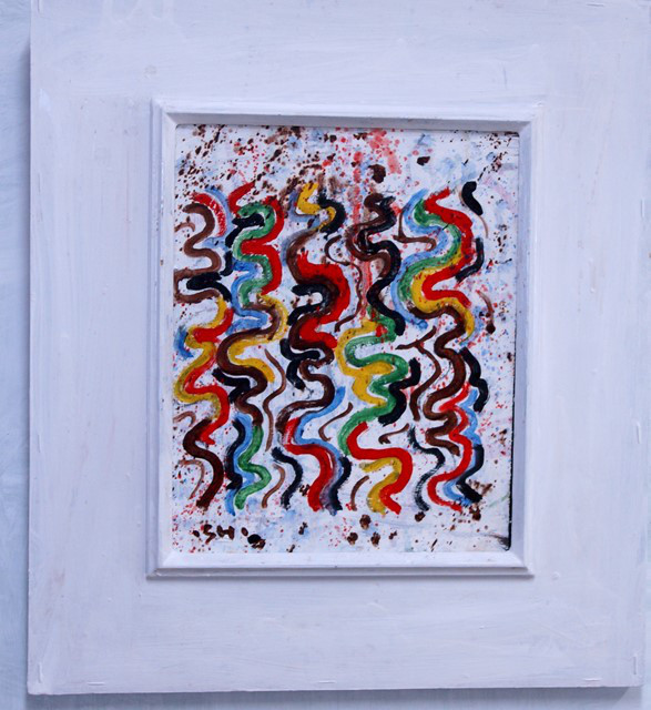 抽象画　　現代アート　「彩-58」　F3号　油彩の抽象画